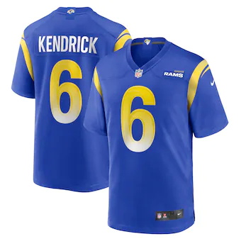 mens nike derion kendrick royal los angeles rams game playe